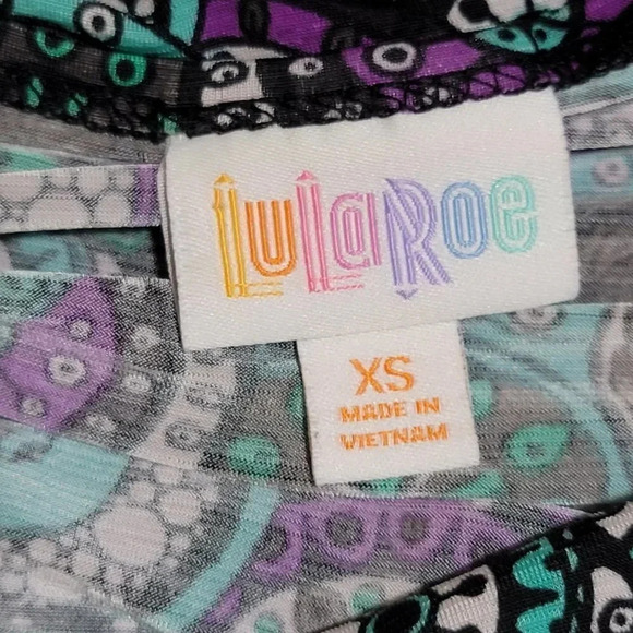Lularoe Irma Tunic Shirt Hi-Lo Circles Geometric Print Size XS Legging Length - Picture 6 of 7